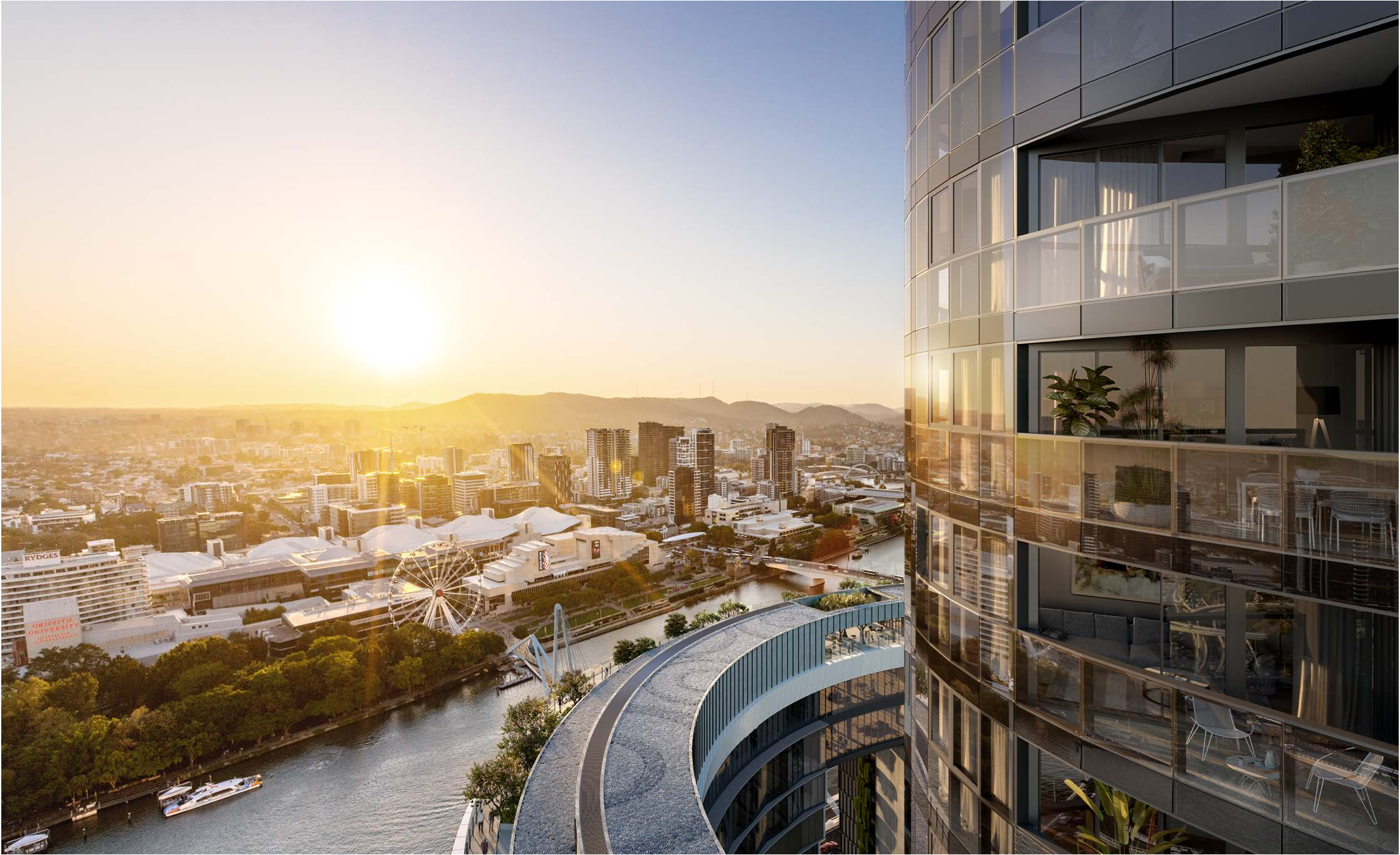 Queen's Wharf residences được thiết kế sao cho mỗi căn hộ đều có view cực kỳ ấn tượng. Có 2 view chính: nhìn ra bờ sông Brisbane hoặc view nhìn ra vườn Bách thảo thành phố.